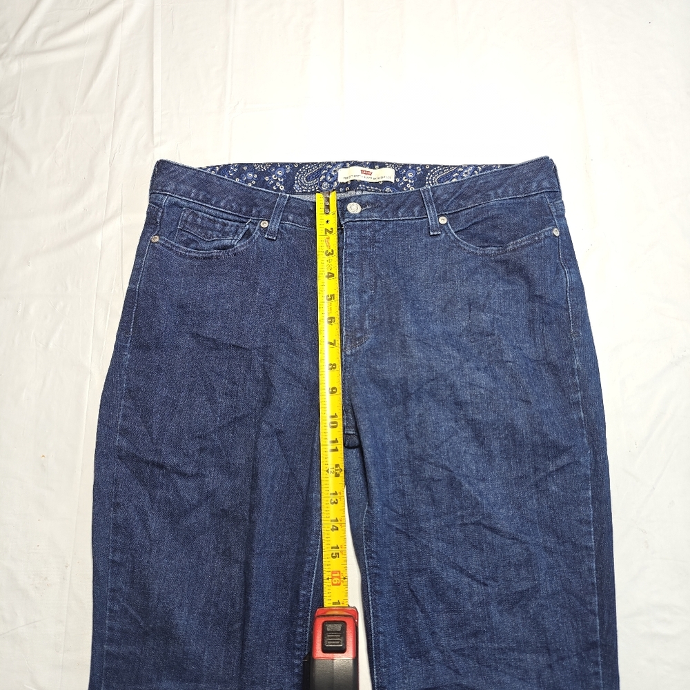 Levi’s 525 Perfect Waist Straight Leg Jeans Womens 16 S Blue Dark Wash Stretch - Picture 6 of 11